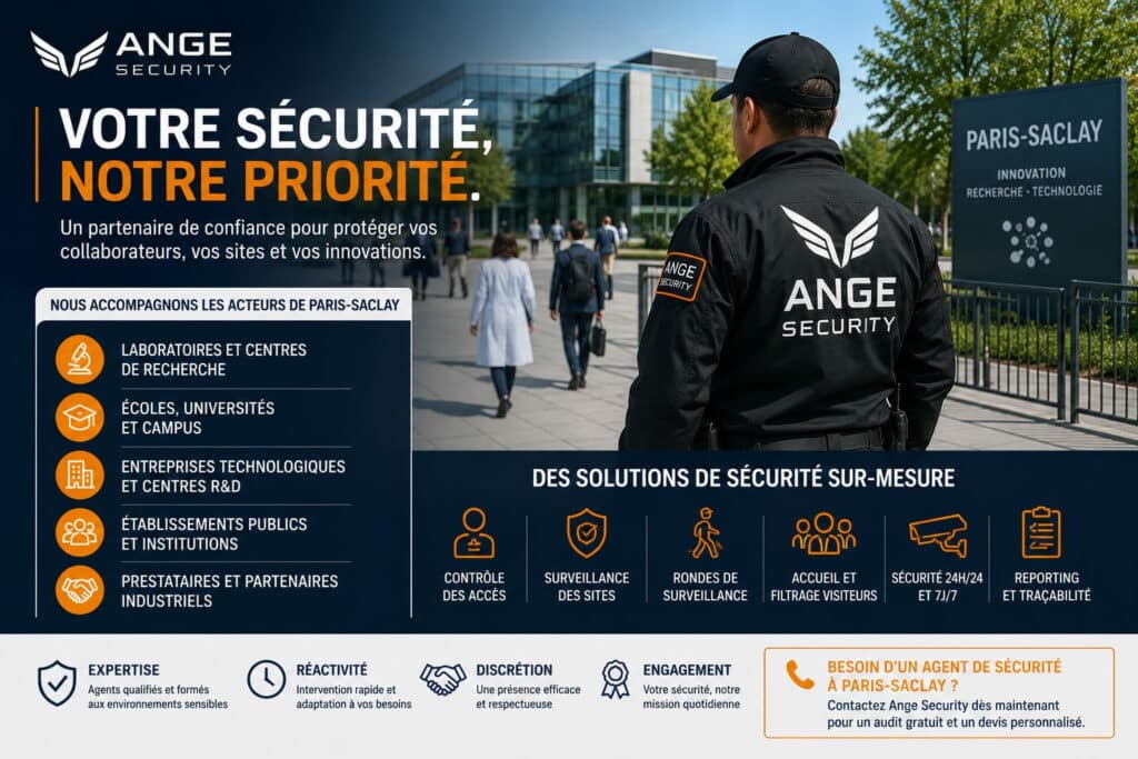 Agent de sécurité Paris Saclay : surveillance et gardiennage